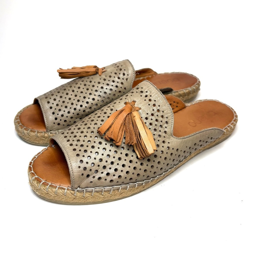 Bueno Tan Perforated Leather Espadrille Slides | 42 - Picture 10 of 10
